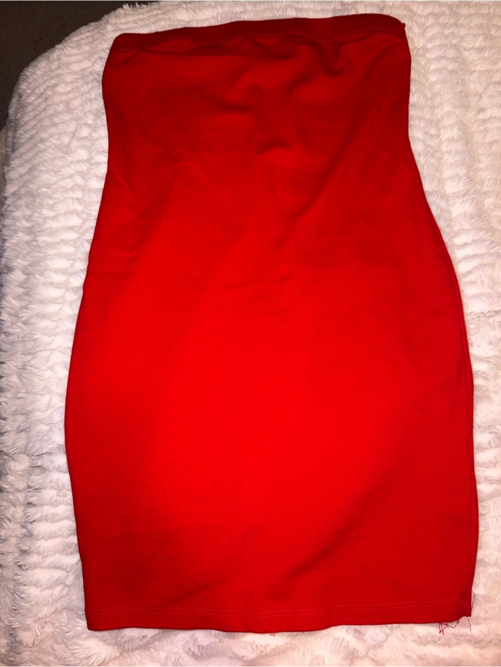 Fashion Nova Strapless Red Mini Bodycon Dress